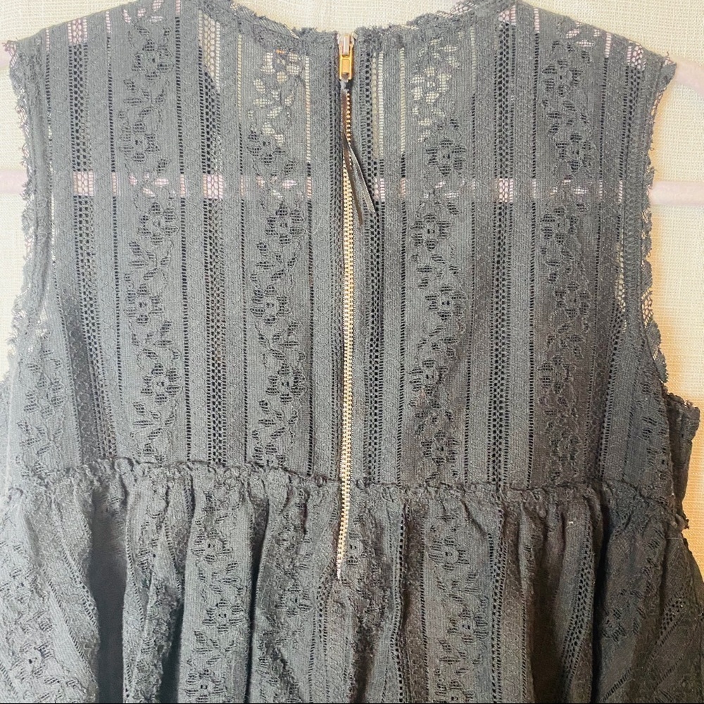 Free People black flowy lace high neck tank ~S - Picture 3 of 7